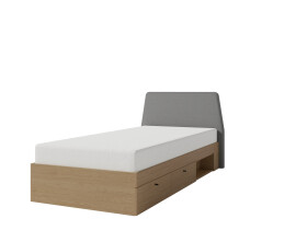 Postel Alessio AE12 - 90x200 cm Barva korpusu + barva dveří: Eukaliptus / Dub Baltic Dune
