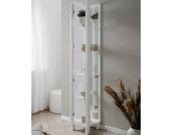 Vitrína se zrcadlem Elba, 33 cm, bílá