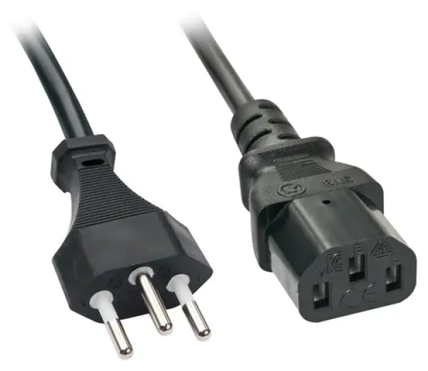 Lindy černá / Napájecí kabel / Švýcarská zástrčka - IEC 320 C13 / 3 m (30418)