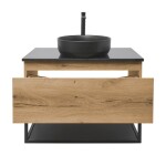 Koupelnová skříňka s umyvadlem a žulovou krycí deskou SAT B-Way 79x30x45 cm dub BWAY80OAKZFUB BWAY80OAKZFUB