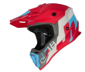 Moto přilba Just1 J38 Korner matná modro/červená - XS