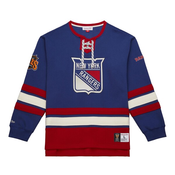 Mitchell & Ness Pánská mikina New York Rangers NHL Heritage Lace-Up Jersey Crew Velikost: L