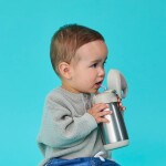 B.box Termoska na pití s brčkem 350 ml béžová - Latte