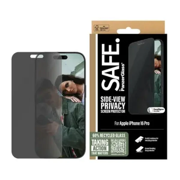 PanzerGlass SAFE Privacy Screen Protector iPhone 16 Pro / Ultra-Wide Fit (14113877)