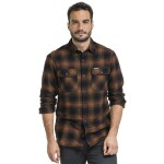 Bushman Pánská flanelová košile Gunnar, černá/oranžová XXXL