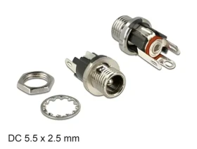 Delock / Instalační DC zásuvka / 5.5 x 2.5 x 9.5 mm / pájecí kontakty (89911)