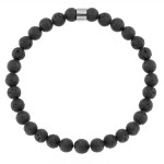 Pánský náramek Fernando - 6 mm lávový kámen, Černá 19 cm