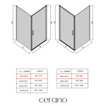 CERANO - Sprchový kout Porte L/P - 8 mm - černá matná, grafitové sklo - 80x70x195 - otočný CER-8050BD7489