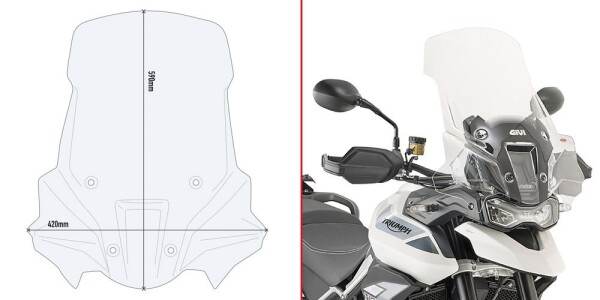 D6415St plexi čiré Triumph Tiger 900 GT/GT Pro (20-25) ,vxš590x420 mm, o 125 mm vyšší než orig.