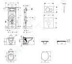 GEBERIT - Duofix Set předstěnové instalace, klozet Alpha se sedátkem, tlačítko Sigma01, matný chrom 111.355.00.5 NR3