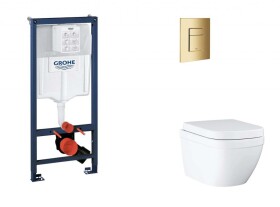 GROHE - Rapid SL Set předstěnové instalace, klozetu, sedátka SoftClose a tlačítka Skate Cosmopolitan, Triple Vortex, Cool Sunrise SANI11BB4127