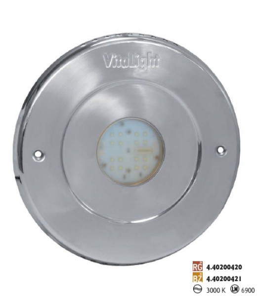 LED Světlo Hugo Lahme - Denní bílá 6000 K; 24 V; 28 LED, Ø 270 mm, červený bronz, pro fóliové a betonové bazény