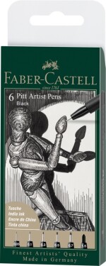 Faber-Castell Pitt Artist Pens sada 6 ks různé hroty černý inkoust