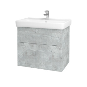 Dřevojas - Umyvadlová skříňka Q MAX SZZ2 70 - D01 Beton / Úchytka T02 / D01 Beton 67536B