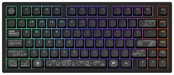 Dark Project ALU81A Terra Nova Wireless černá / herní klávesnice / mehanická / spínače g3ms Moonstone / RGB / BT 2.4GH (DPKB_NOVA_81_ANSI_BLACK)