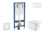 GEBERIT - Duofix Set předstěnové instalace, klozetu Arkas I a sedátka softclose, tlačítko Sigma20, bílá/bílá mat SANI11CA31145