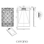 CERANO - Sprchová vanička obdélníková Enzo - SMC/minerální kompozit - strukturovaná bílá matná - 140x90x3 CER-666073