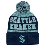 Outerstuff Dětská zimní čepice Seattle Kraken NHL Puck Pattern Cuffed Pom