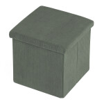 Taburet s úložným prostorem, zelená manšestrová látka