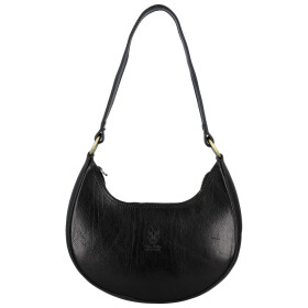 Luxusní dámská kožená kabelka na rameno Delami Vera Pelle Lanny, černá