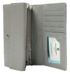 Módní dámská koženkovo-kožená peněženka Peterson Jeanea, stříbrná