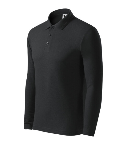 Pique Polo LS polokošile pánská ebony gray M