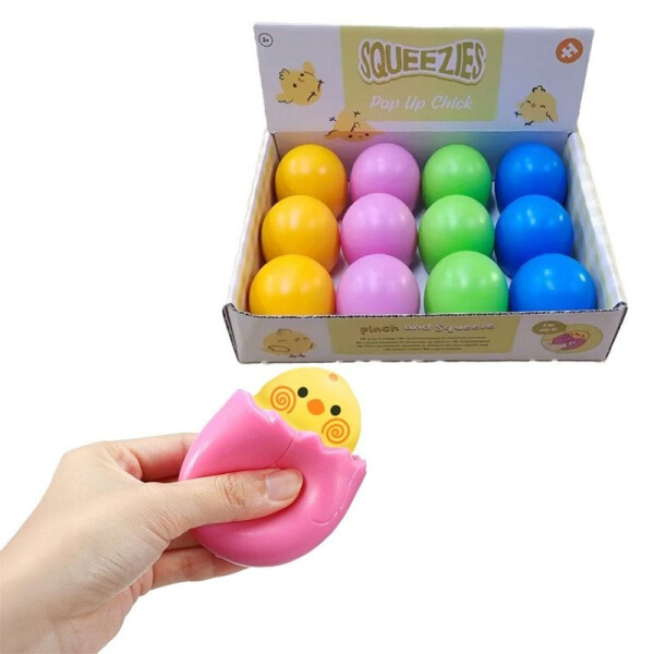Mačkací hračka Squeezy - Kuřátko ve vajíčku (mix)