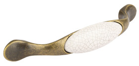 Tulip Nábytková úchytka porcelánová Gipa 96mm starozlatá (309010)