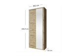 ARTEN (NANO Systems s.r.o.) Skříň se zrcadlem DOORSET-2D (Dub navarra) SKRIN-SE-ZRCADLEM-DOORSET-2D