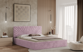 FRONTI Postel BACOLI 160x200 růžová s úložným prostorem