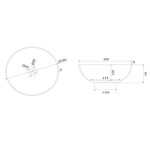 SAPHO - FORMIGO betonové umyvadlo na desku, Ø 39cm, antracit mat FG316