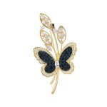 Luxusní brož Swarovski Elements Elaina Gold - motýl, Zlatá