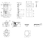 GEBERIT - Duofix Set předstěnové instalace, klozet Alpha se sedátkem, tlačítko Sigma20, bílá/chrom SANI11CD3110