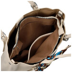 Stylová dámská koženková kabelka na rameno Finlay, krémová