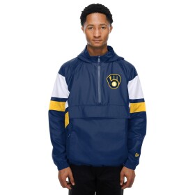 New Era Pánská bunda Milwaukee Brewers MLB Quarter Zip Windbreaker Velikost: 2XL