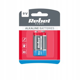 Baterie 9V alkalická – 6LR61, Rebel, Nenabíjecí