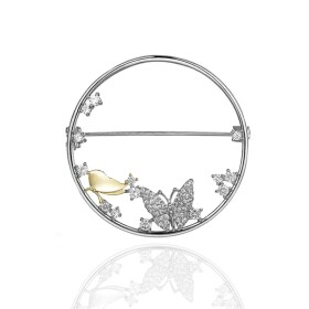 Brož Swarovski Elements Belinda, Bílá/čirá