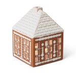 KÄHLER Porcelánový svícen Gingerbread Lighthouse Small, hnědá barva, porcelán
