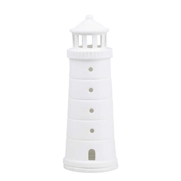 Räder Porcelánová lucerna Lighthouse 18 cm, bílá barva, porcelán