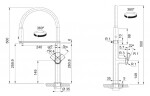 FRANKE - Centinox Dřezová baterie FC 7873 s flexibilním ramenem, černá/nerez 115.0547.855