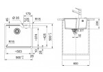 FRANKE - Urban Fragranitový dřez UBG 610-56, 56x50 cm, bílá led 114.0700.064