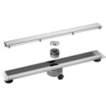 CERANO - Sprchový odtokový žlab, sifon otočný 360° - design 2v1 - nerez - DN40 - 94 CER-8050BD6978