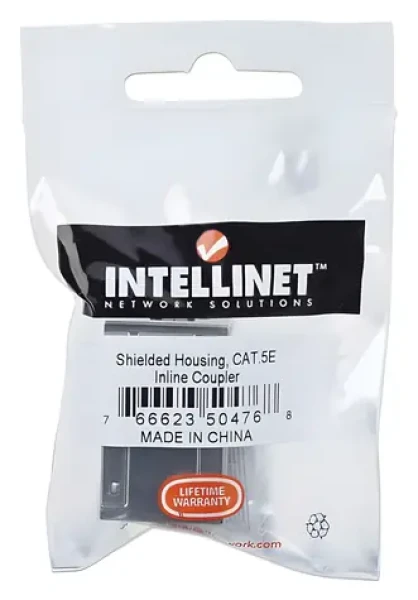 Intellinet RJ45 spojka Cat5e stříbrná / Spojka / 8P8C / F/UTP (FTP) / pozlacené kontakty (504768)