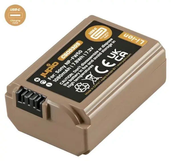 JUPIO NP-FW50 Ultra C / Akumulátor / 1080 mAh / USB-C nabíjení (CSO0305)