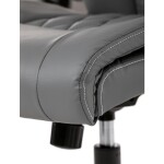 Křeslo kancelářské, šedá ekokůže, kovový kříž, kolečka na tvrdé podlahy