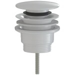CERANO Umyvadlová výpusť - 5/4“ click-clack - univerzální - plast - bílá lesklá