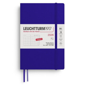 Monthly Planner & Notebook 2026 Paperback (B6+) 16 Months Ink