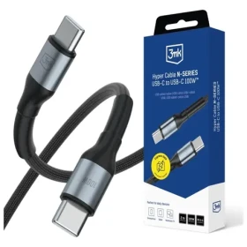 3mk Hyper Cable N-SERIES 2m černá / Datový kabel / USB-C na USB-C / 100W / 20V/5A (5903108680196)
