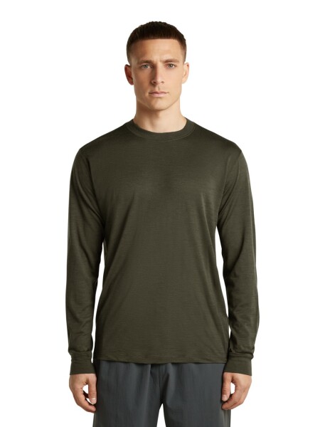 Pánské merino triko dlouhý rukáv ICEBREAKER Mens Merino 150 Tech Lite LS Relaxed Tee, Dark Loden velikost: L