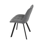 Židle jídelní, šedá látka, nohy černý kov